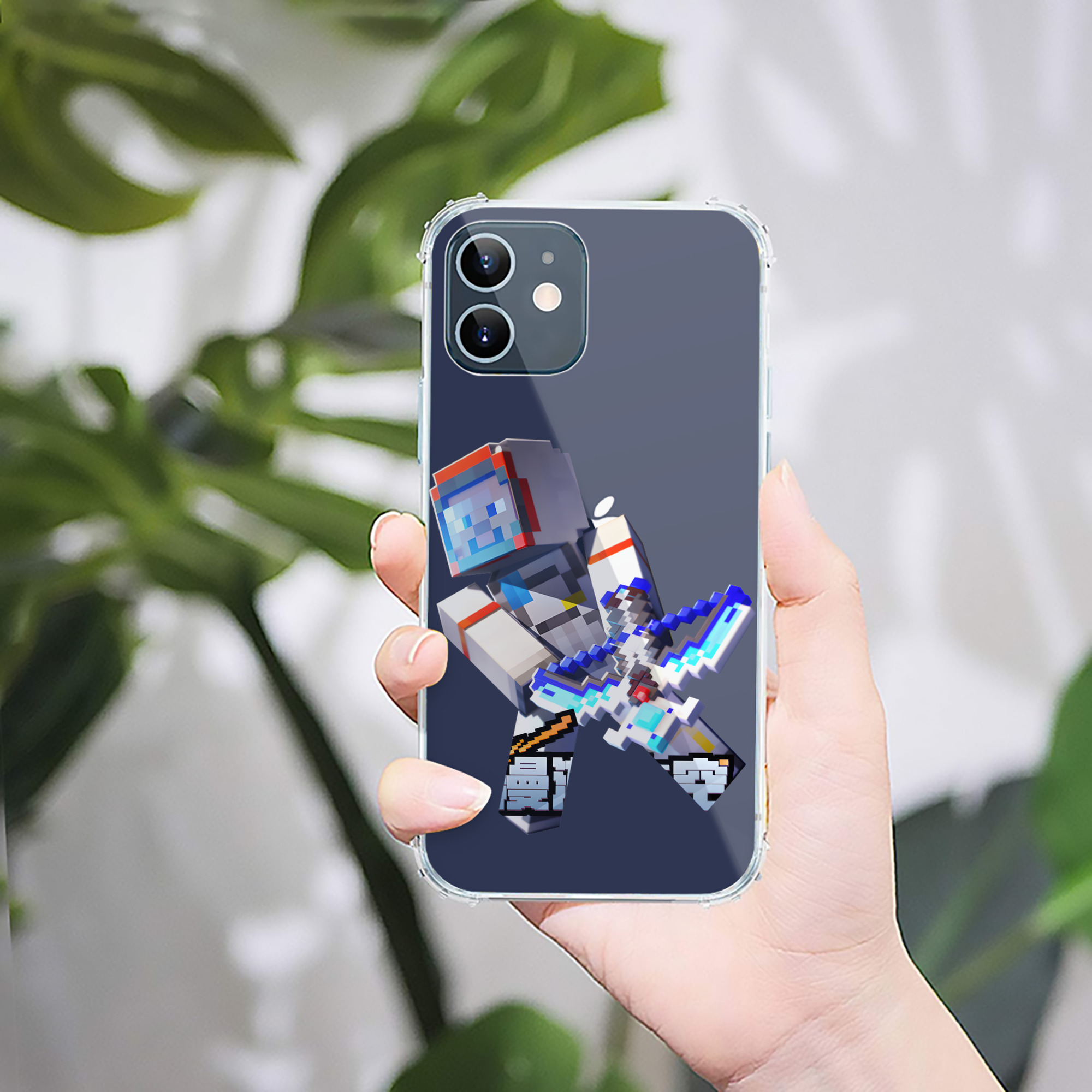 （画像用） マインクラフト ブロックの世界 Minecraft MC Block world 【iPhone 12シリーズ対応】透明スマホケース（クリアソフトケース）